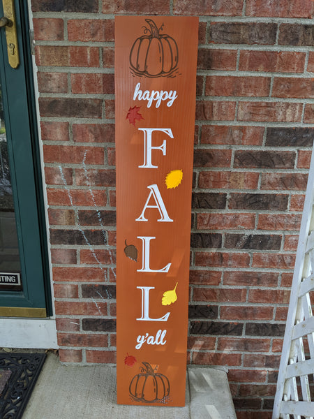 Carved Porch Sign - Fall Y'All