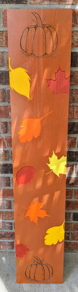 Carved Porch Sign - Fall Leaves