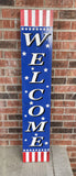 Carved Porch Sign - Patriotic Welcome