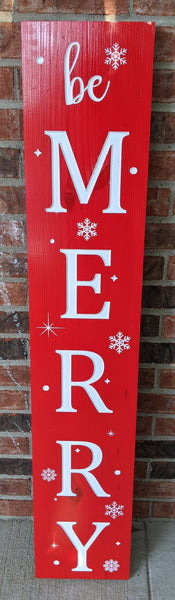 Carved Porch Sign - Be Merry