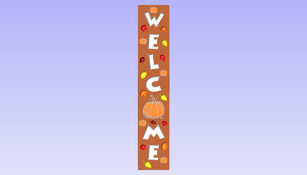 Carved Porch Sign - Fall Leaves and Pumpkins